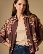Camisa manga corta con diseño estilo ikat - Rojo