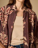 Camisa manga corta con diseño estilo ikat - Rojo