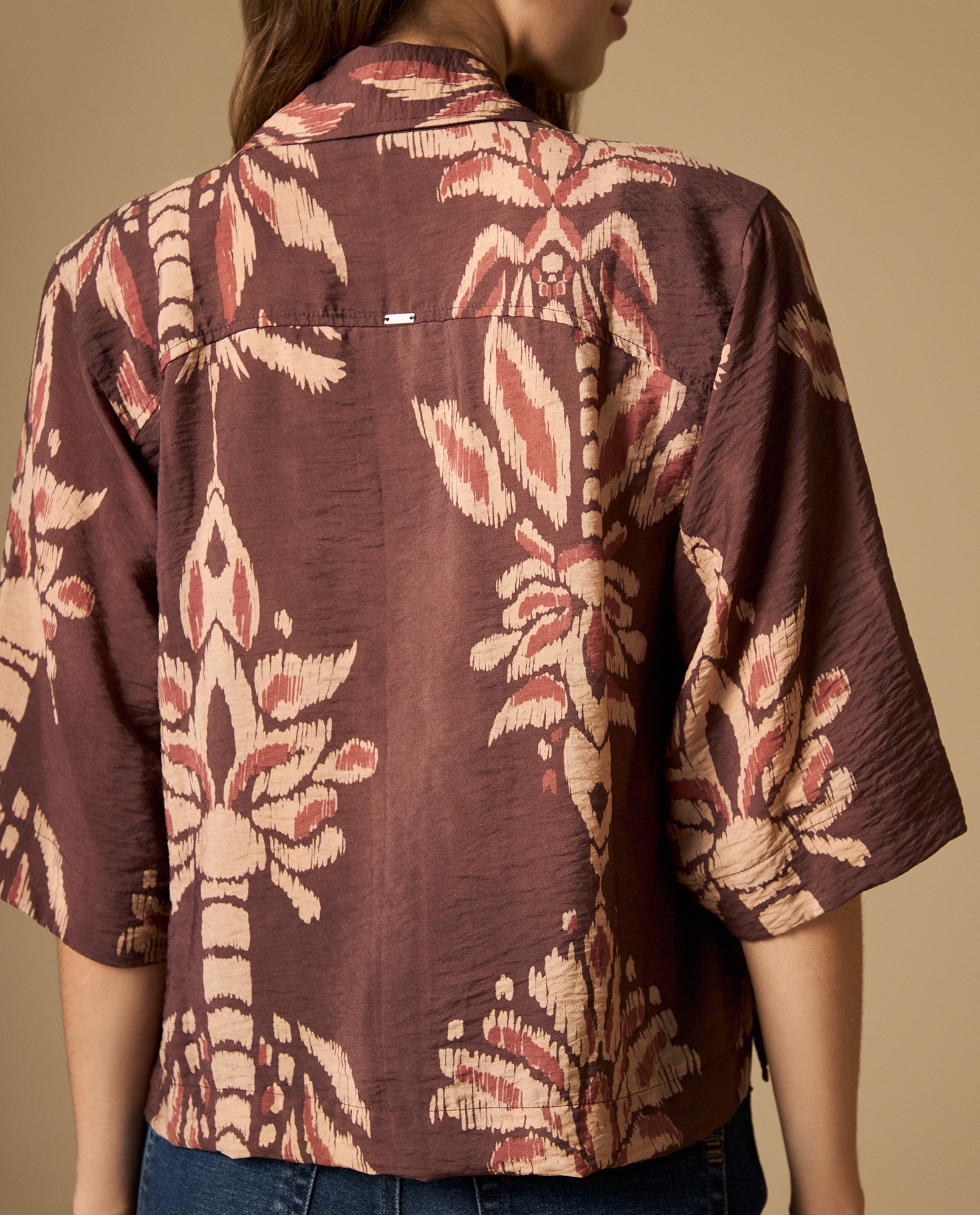 Camisa manga corta con diseño estilo ikat - Rojo 34_612H048_ROJ191525_4