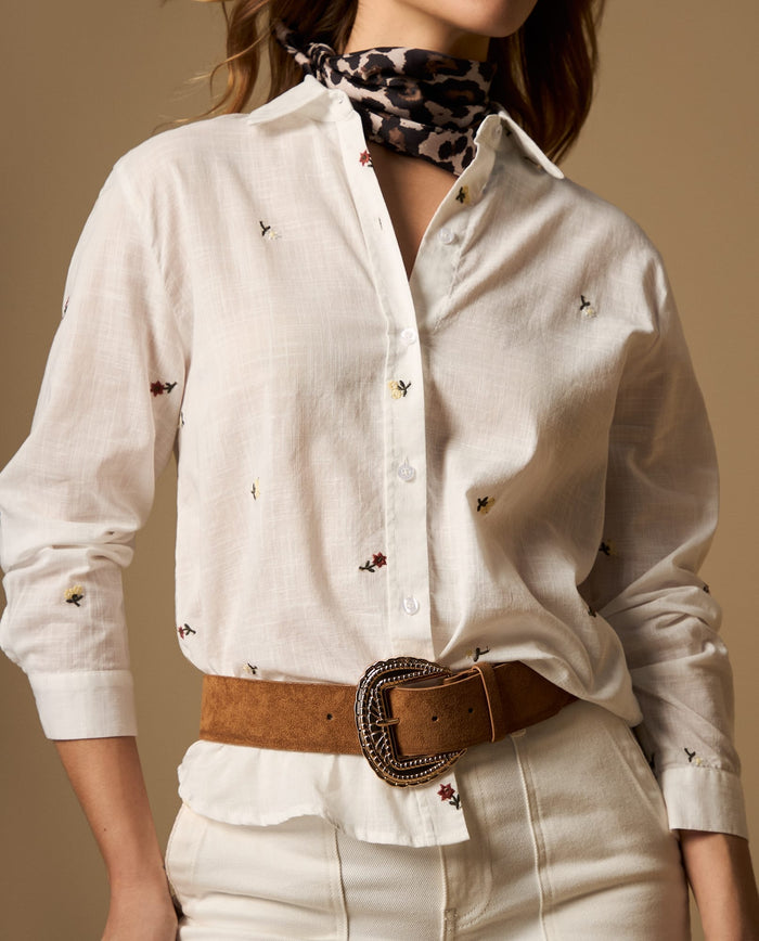 Camisa camisera bordada manga larga - Crudo 34_612H050_CRU114201_0