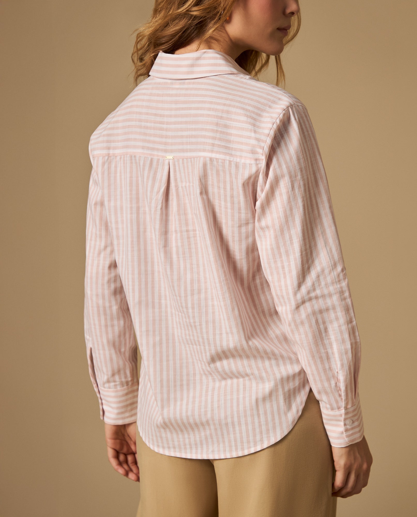 Camisa camisera manga larga con estampado a rayas - Rosa 34_612H051_ROS141312_4