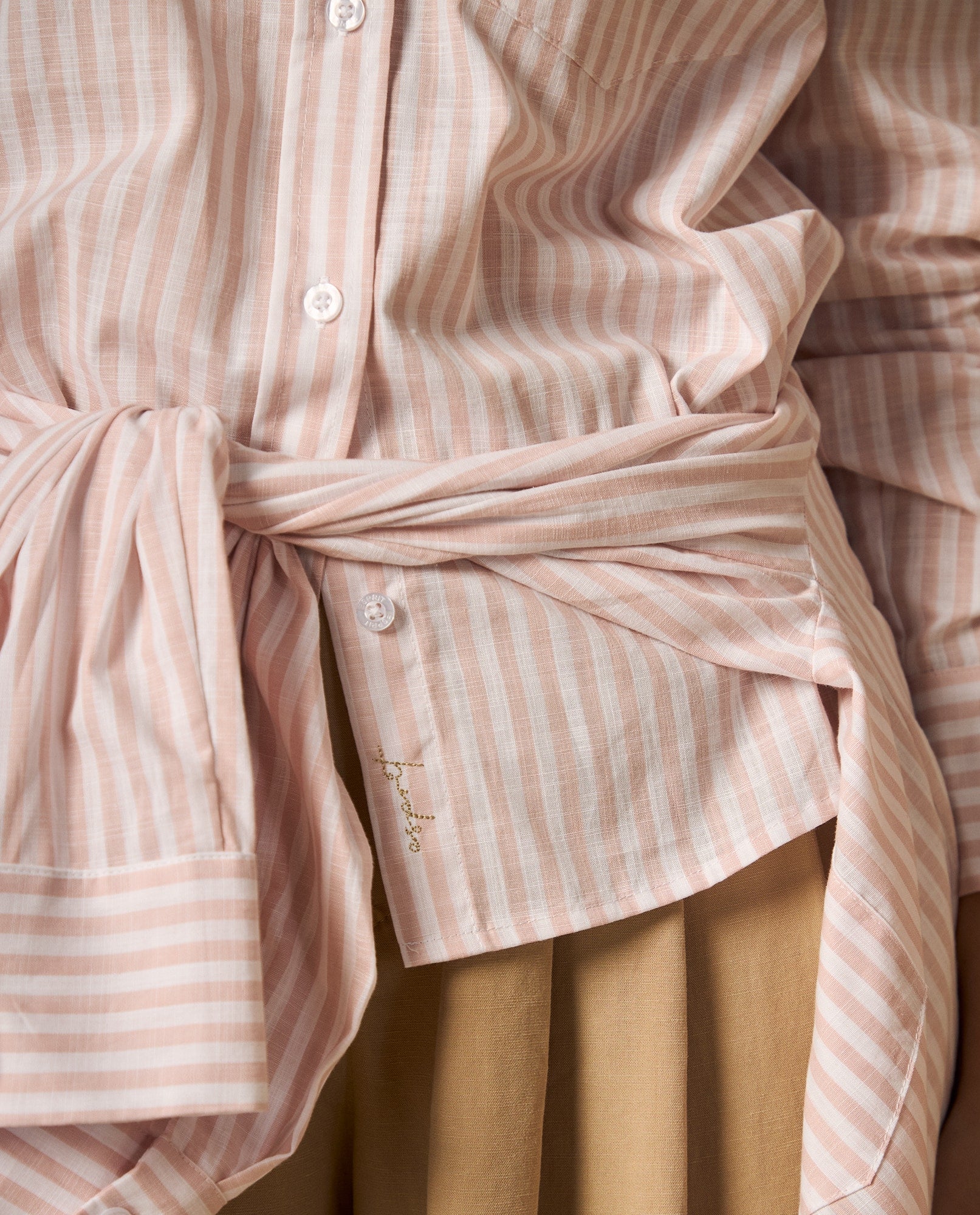 Camisa camisera manga larga con estampado a rayas - Rosa 34_612H051_ROS141312_5