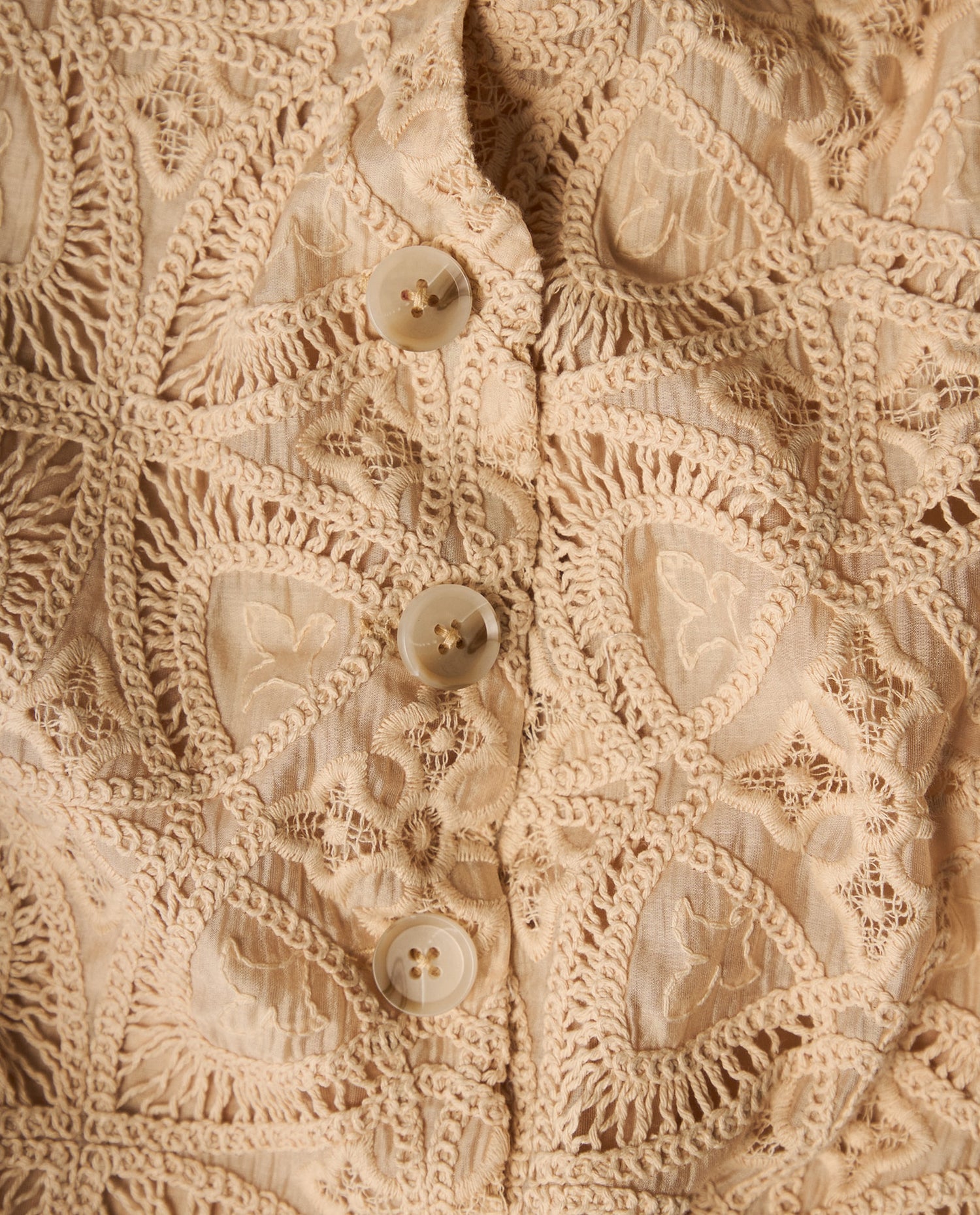 Camisa camisera manga larga estampado continuo - Beige