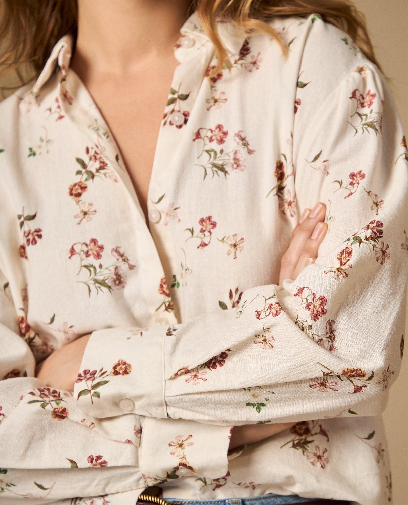 Camisa camisera estampada de manga larga - Crudo 34_612H067_CRU114201_4