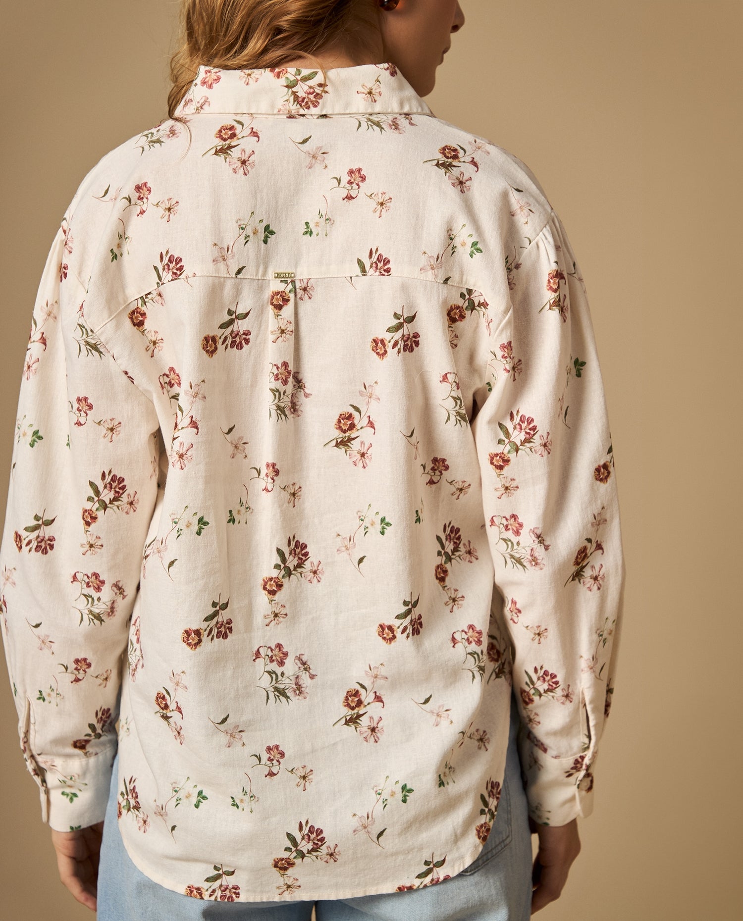 Camisa camisera estampada de manga larga - Crudo