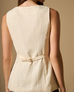 Camisa beige con botones frontales - Crudo