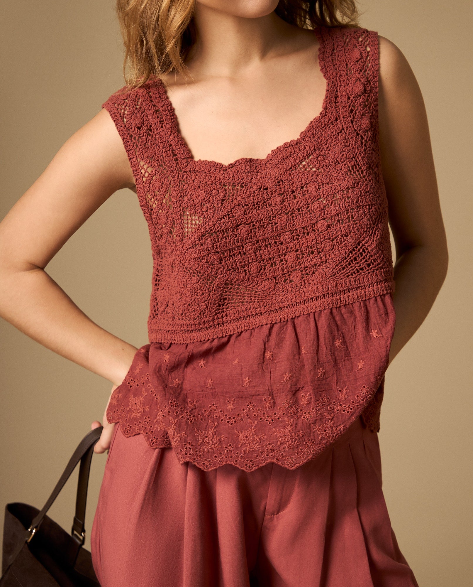 Camisa manga sisa con bordado en bajo - Rojo 34_612H224_ROJ181438_6