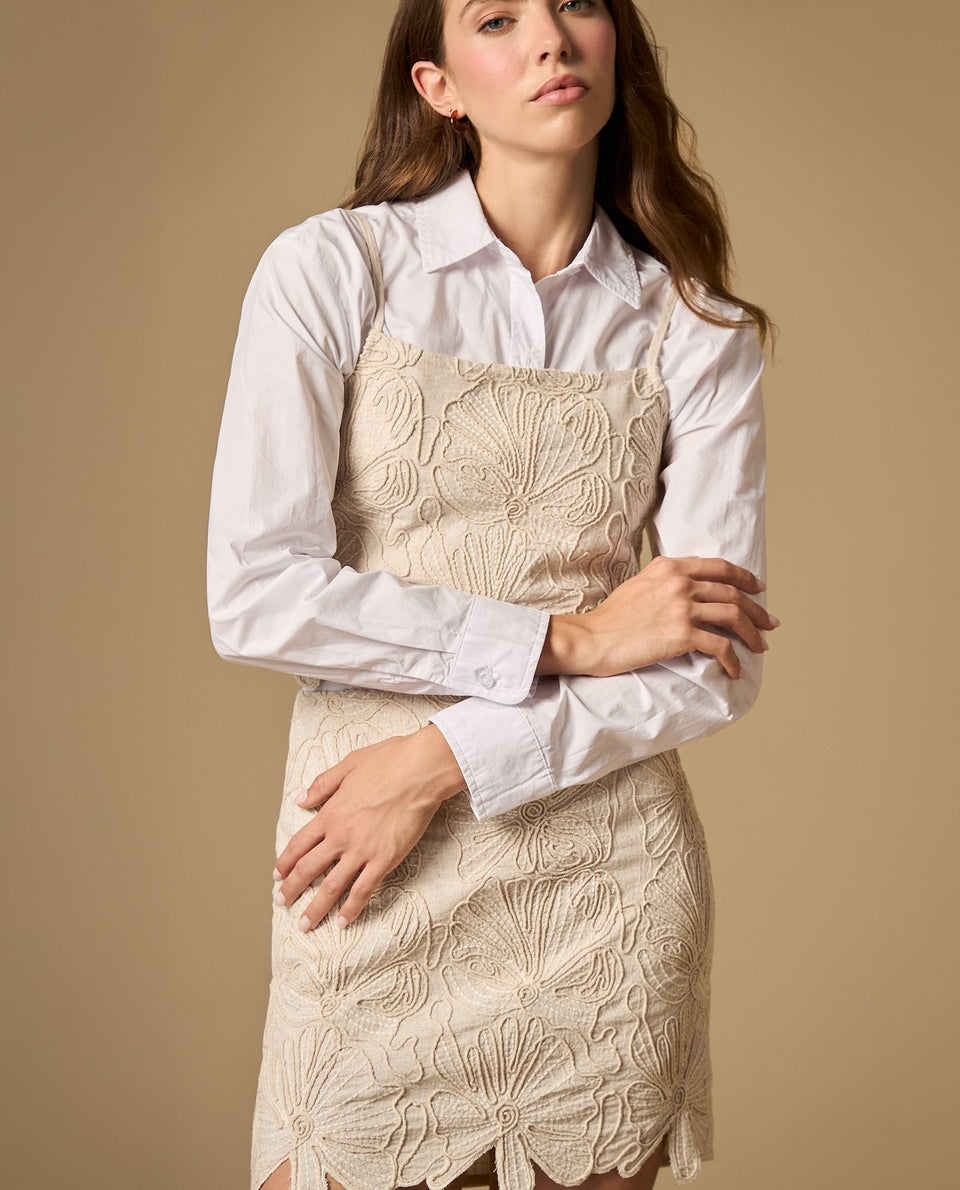 Camisa de tiras con bordado floral - Beige 34_612H238_BEI161310_5