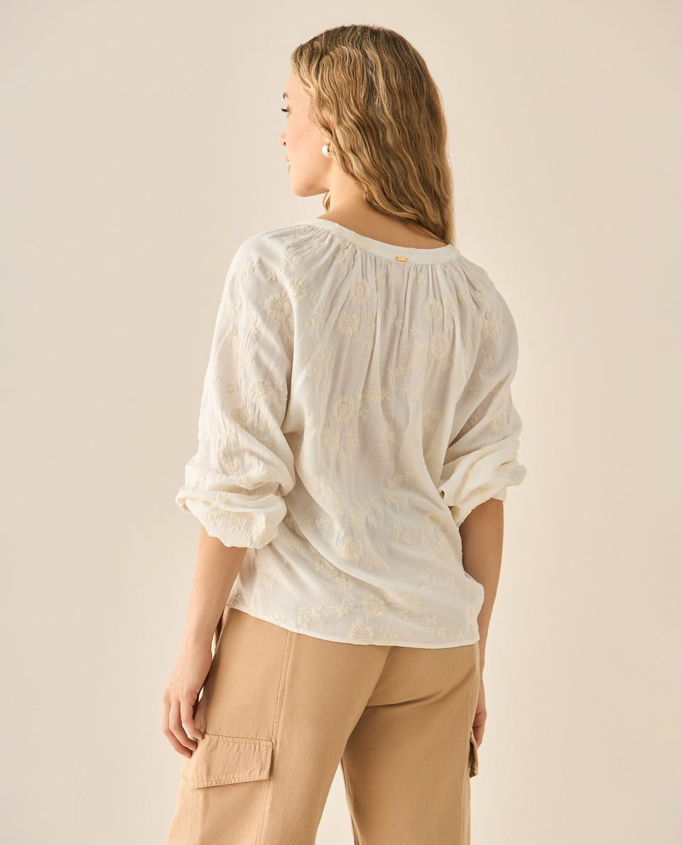 Camisa manga larga clásica para mujer - Blanco 34_613G025_BLA114202_5