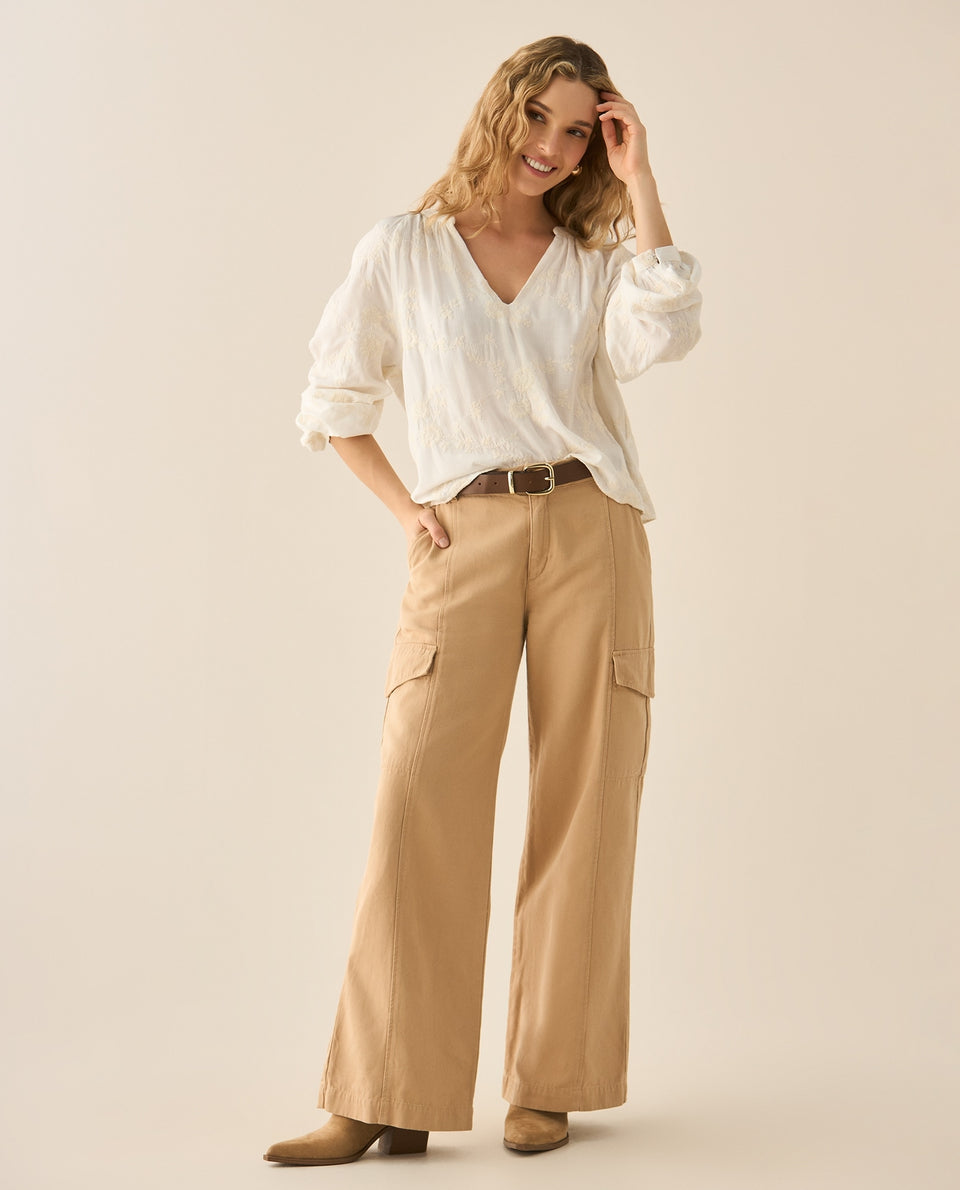 Camisa manga larga clásica para mujer - Blanco 34_613G025_BLA114202_6