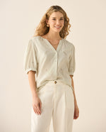 Camisa cuello nerú con bordados para mujer - Verde