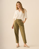 Camisa con escote en V para mujer - Blanco