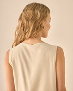 Camisa manga sisa tipo lino para mujer - Crudo
