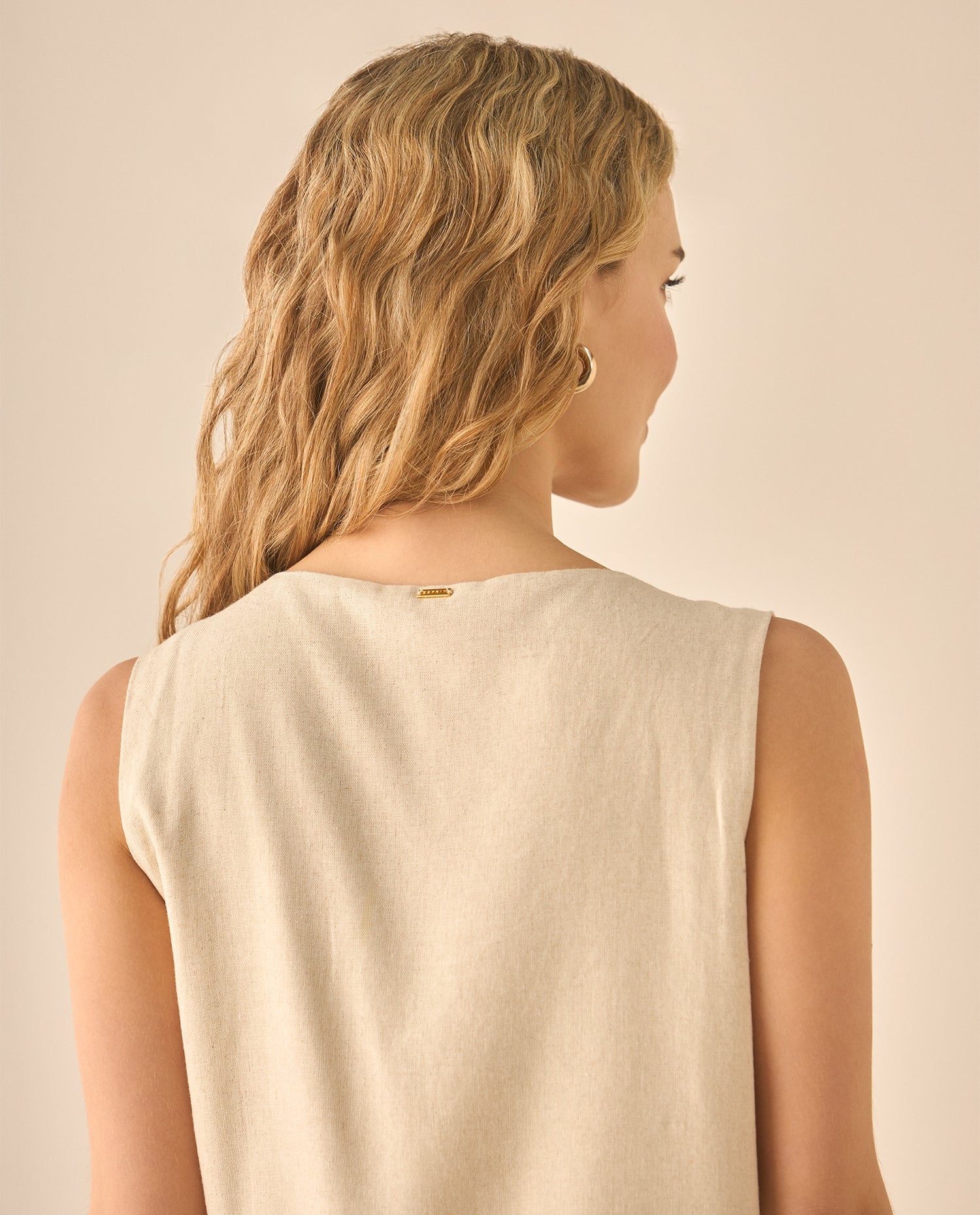 Camisa manga sisa tipo lino para mujer - Crudo