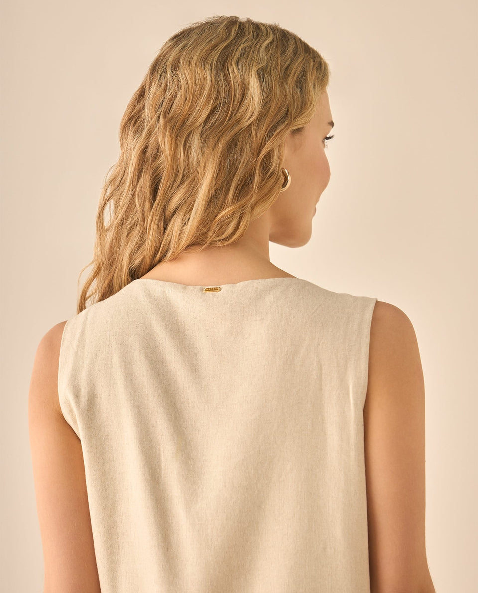 Camisa manga sisa tipo lino para mujer - Crudo 34_613G035_CRU130002_6
