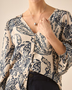 Camisa escote en V estampada para - Azul