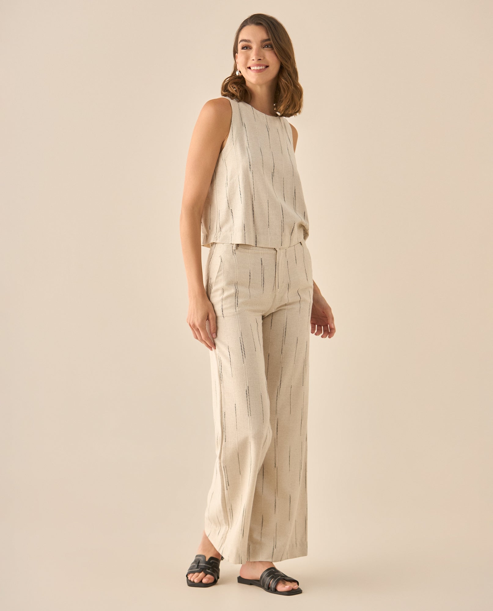 Camisa manga sisa cuello redondo para mujer  - Blanco 34_613G093_BLA120601_5