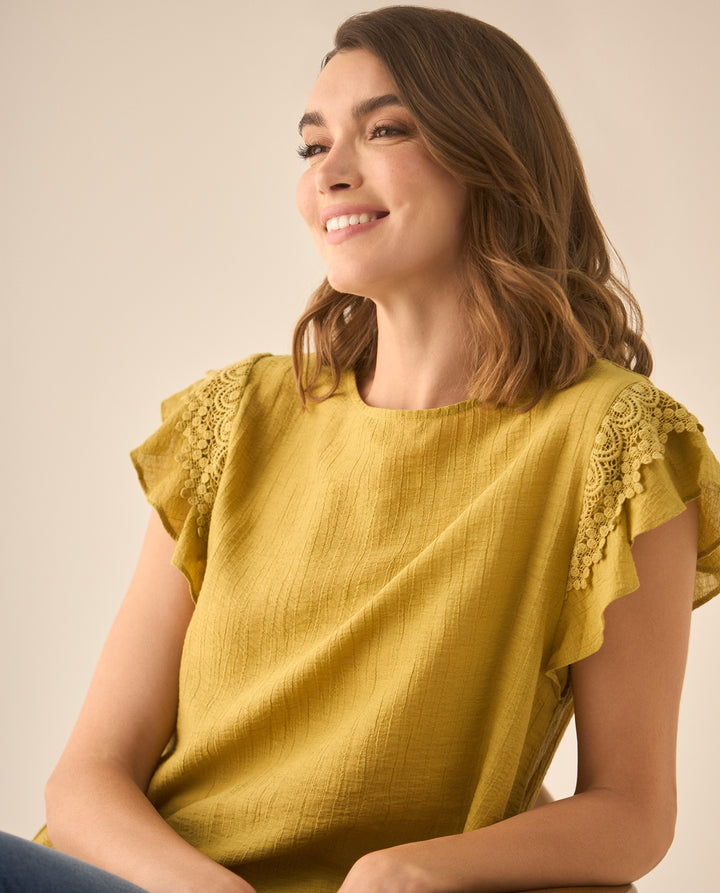 Camisa con bolero y tejido en mangas para mujer  - Verde 34_613G094_VER170836_0