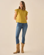 Camisa con bolero y tejido en mangas para mujer  - Verde