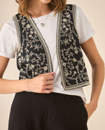 Camisa tipo chaleco para mujer - Negro