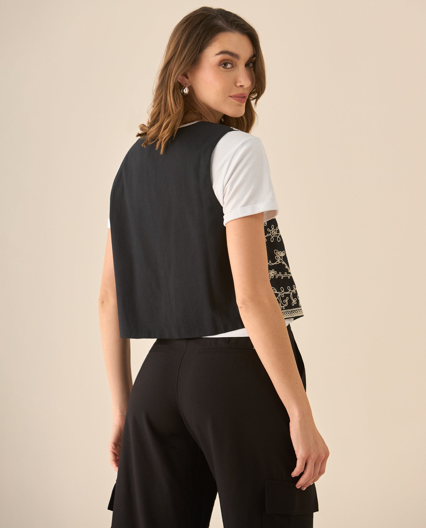 Camisa tipo chaleco para mujer - Negro 34_613G200_NEG193909_5