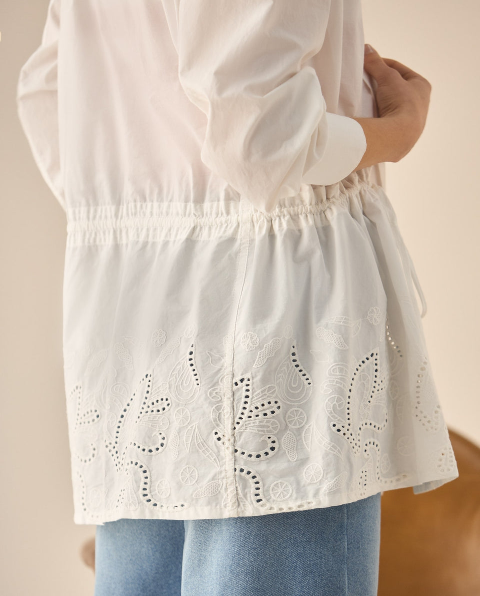 Camisa manga larga con bordado para mujer  - Blanco 34_613G215_BLA114202_6