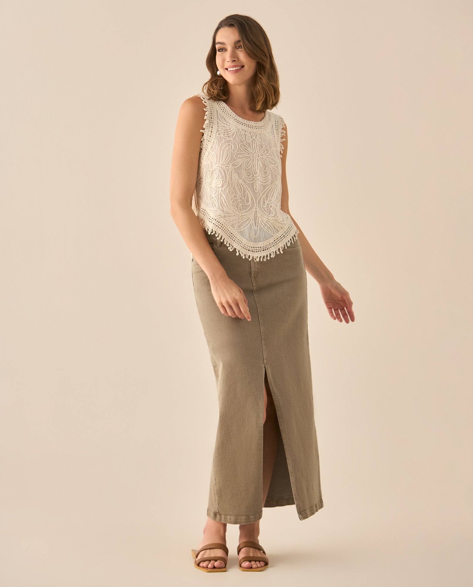 Camisa manga sisa tejida para mujer - Crudo 34_613G292_CRU120703_5