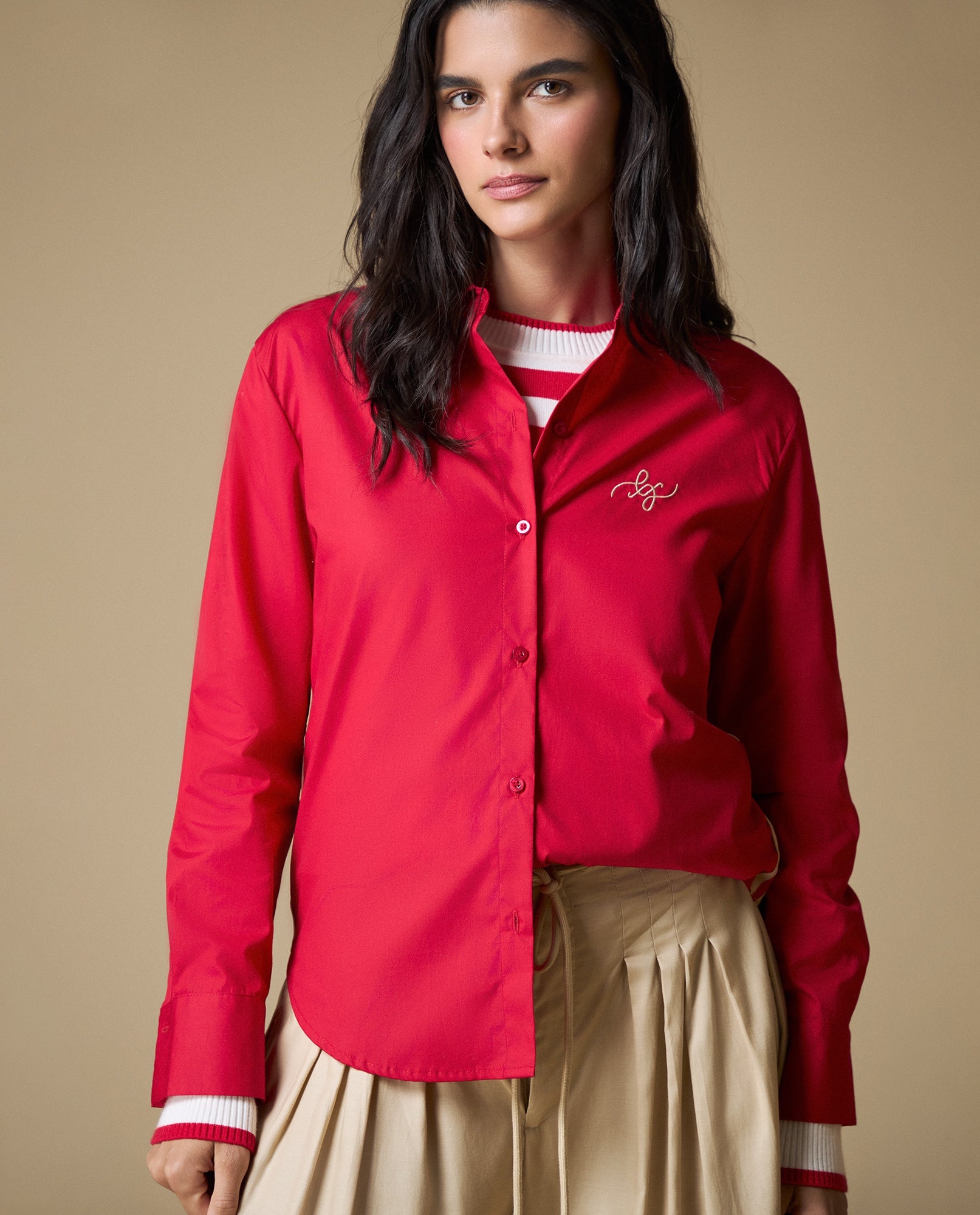 Camisa manga larga algodón - Rojo 34_613H013_ROJ191757_4