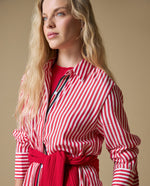 Camisa M/L a Rayas Esprit - Blanco