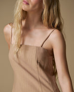 Camisa tiras cuello bandeja - Cafe
