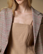 Camisa tiras cuello bandeja - Cafe