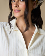 Camisa M/L Cuello Camisero - Crudo