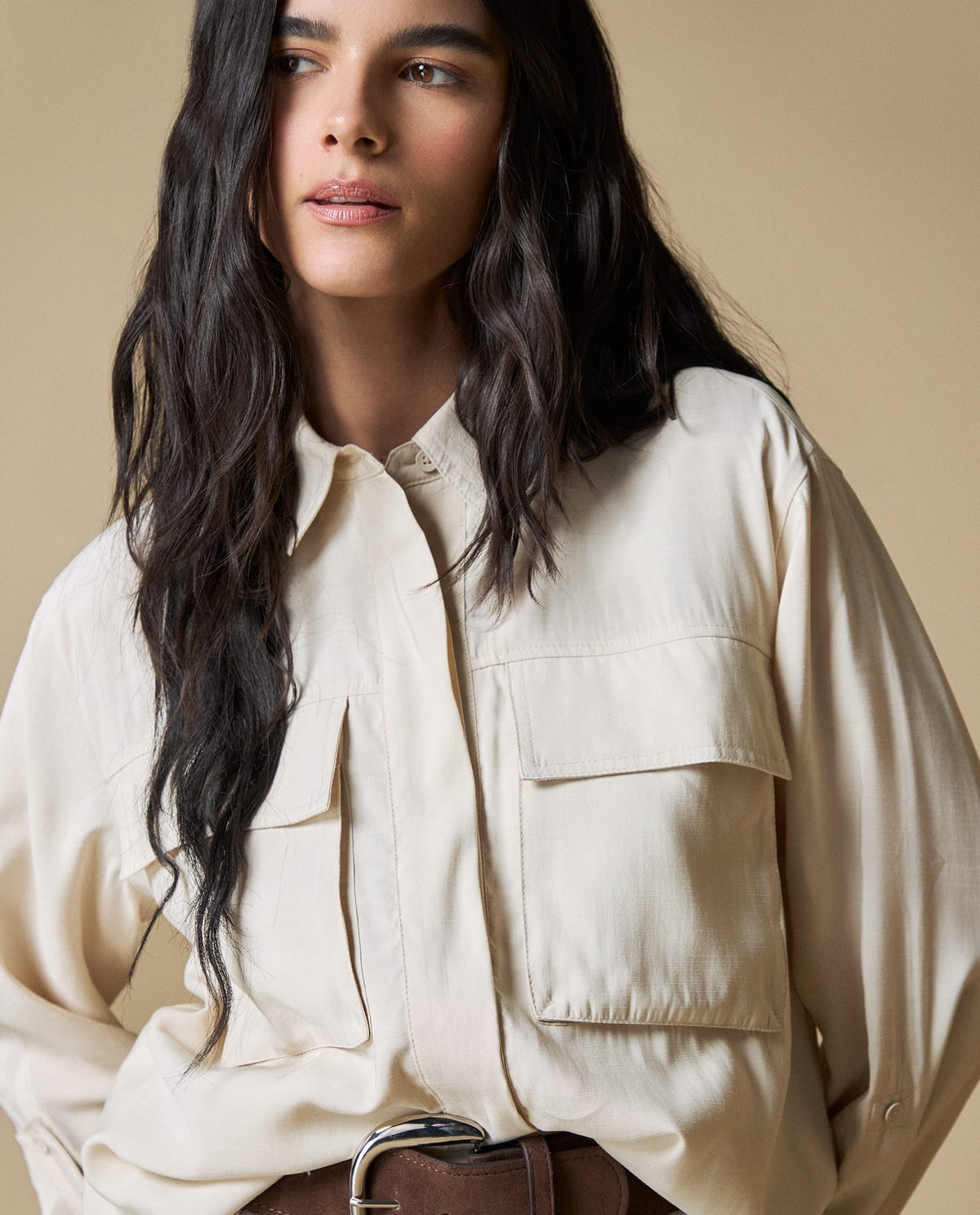 Camisa manga larga Esprit - Beige 34_613H028_BEI131107_0