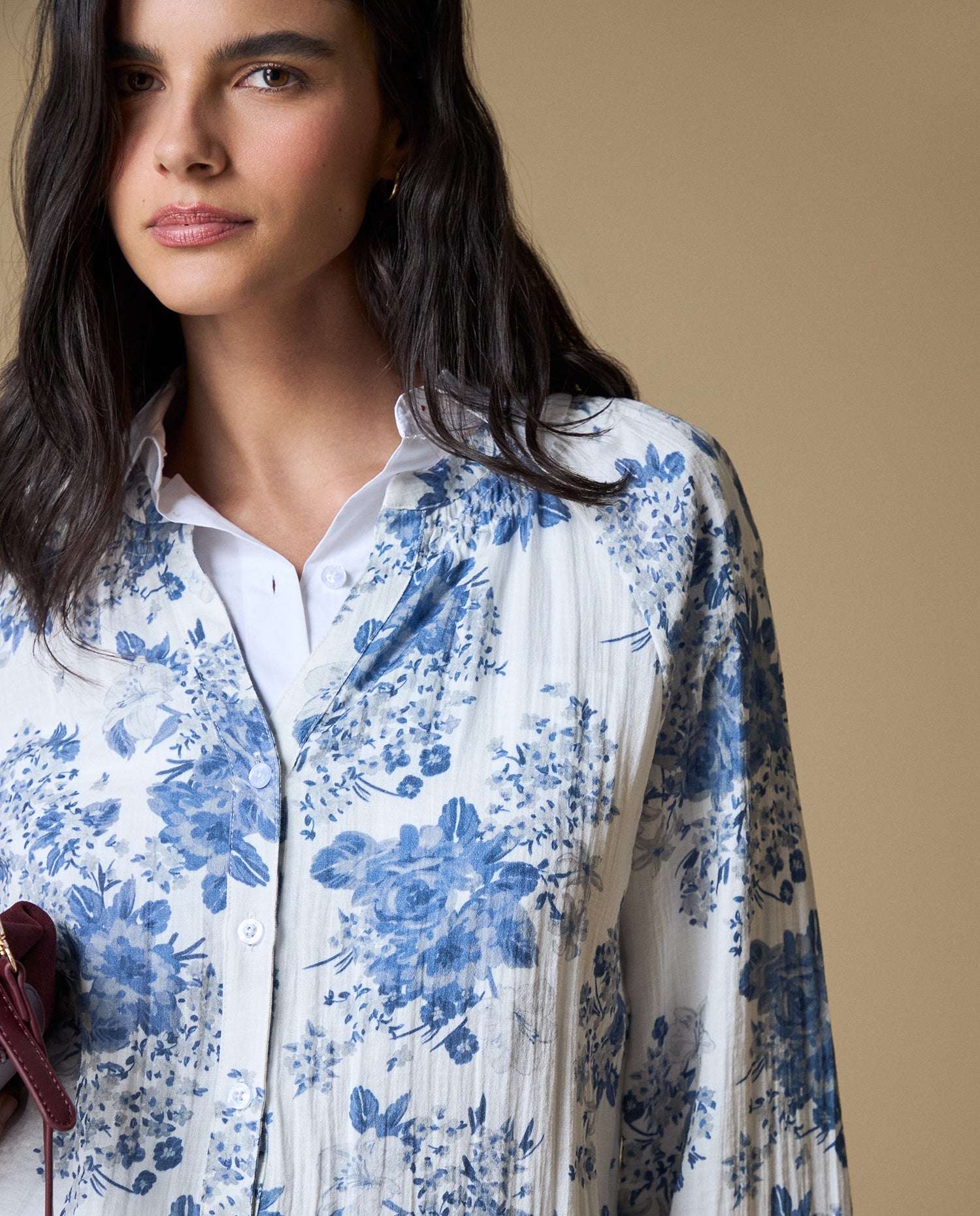 Camisa Neru Manga Larga Estampada - Crudo