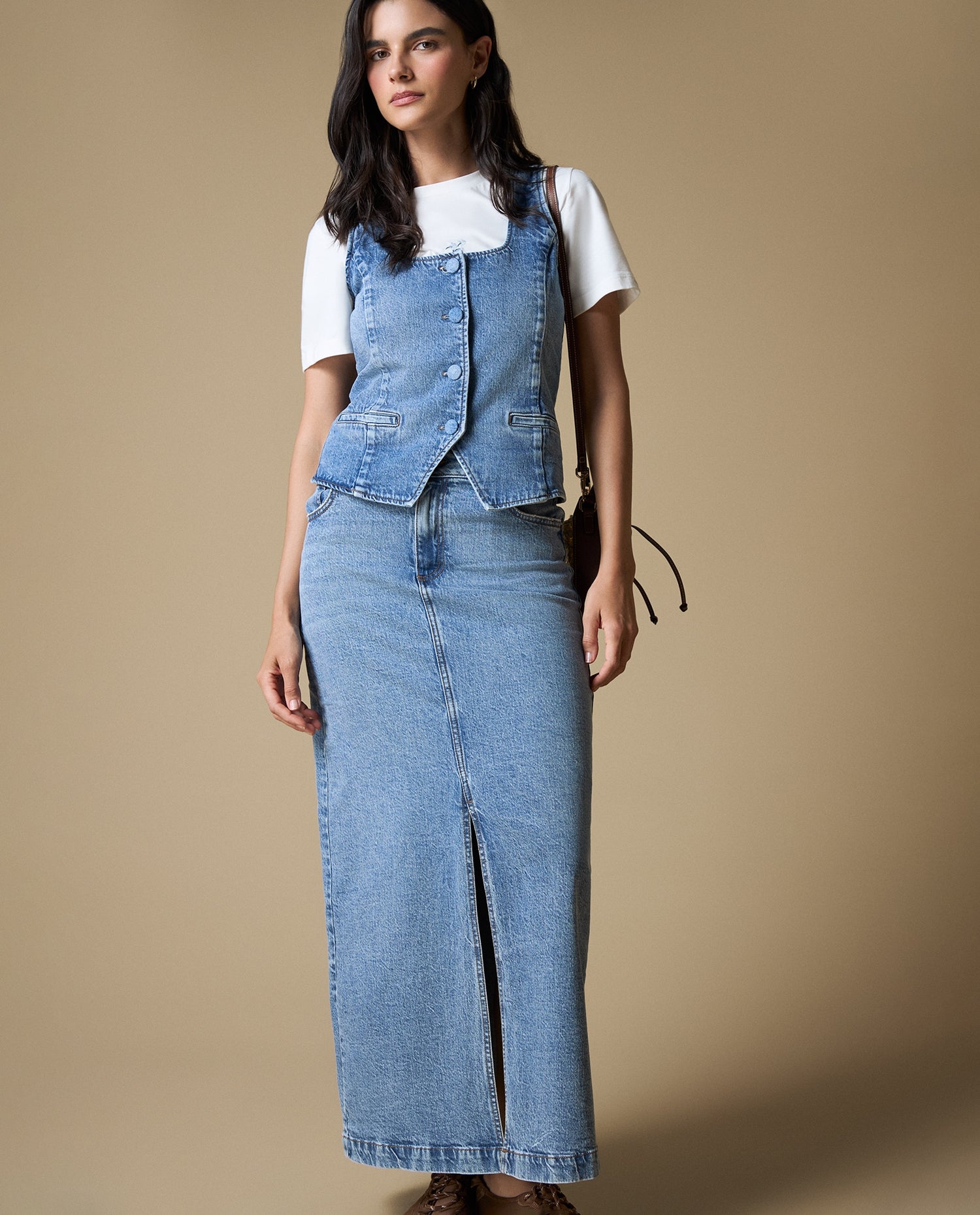 Camisa denim manga sisa - Azul