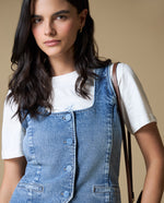 Camisa denim manga sisa - Azul