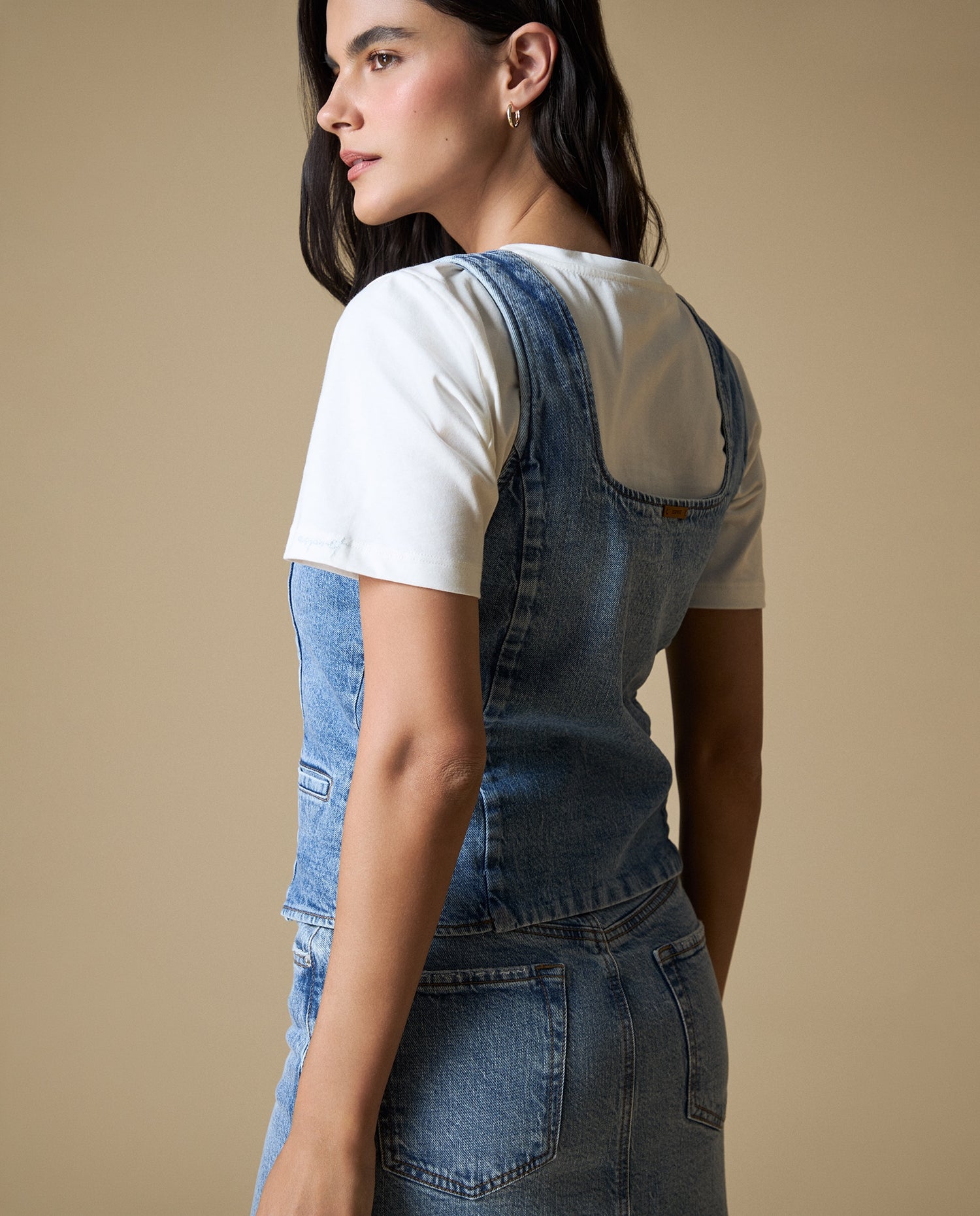 Camisa denim manga sisa - Azul