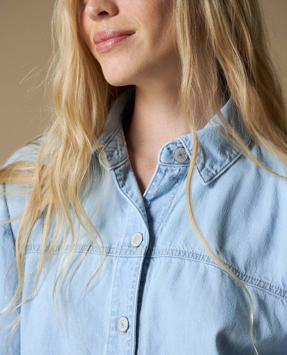 Camisa en denim manga 3/4 - Azul 34_613H035_AZU134110_4