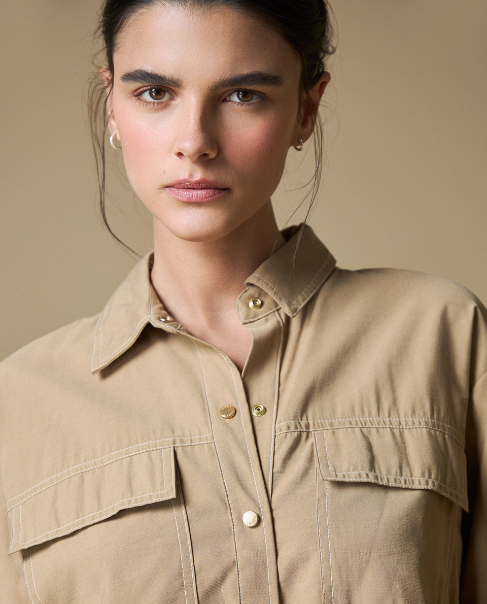 Camisa Manga Larga Beige - Beige 34_613H042_BEI171022_4