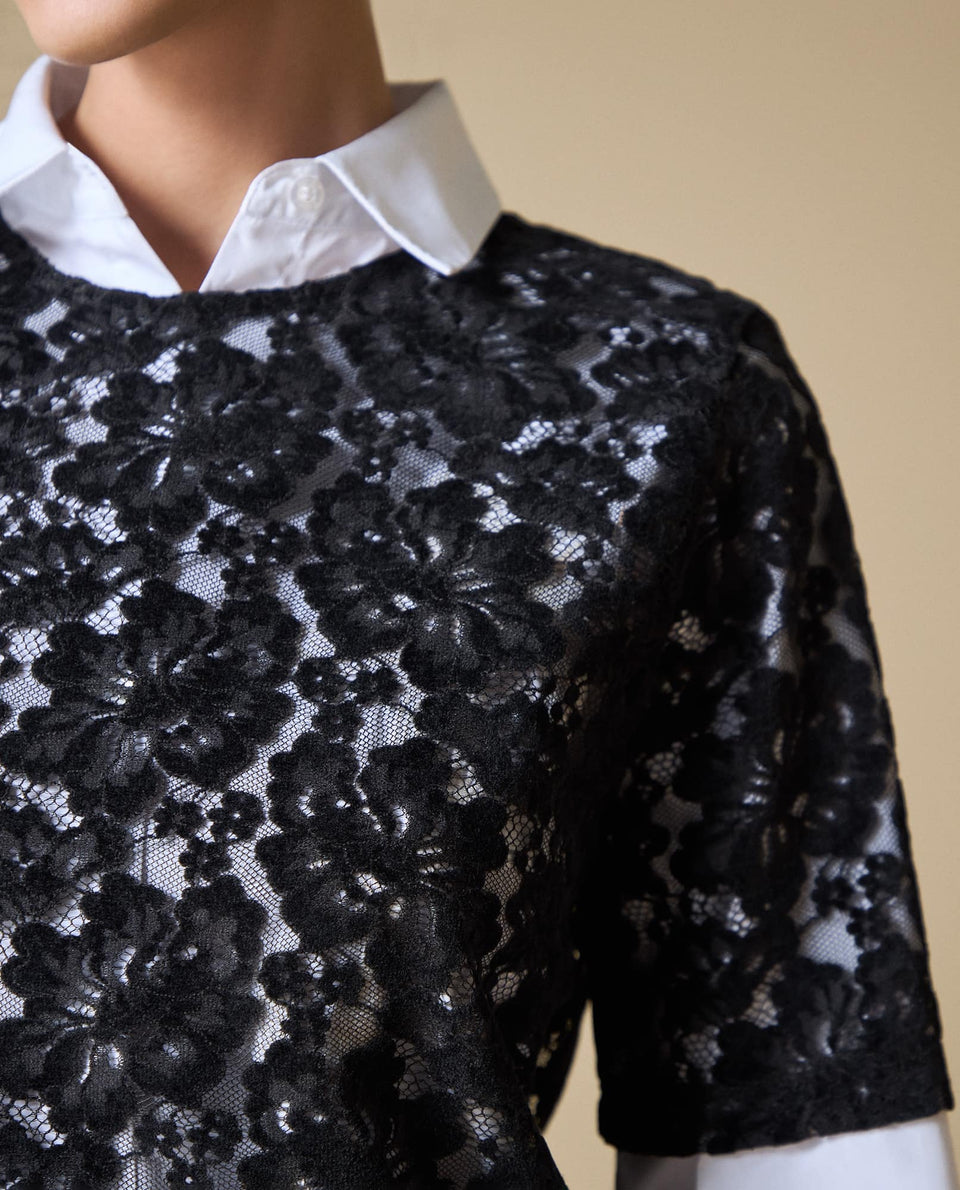 Camisa encaje botones ocultos - Negro 34_613H046_NEG190303_5