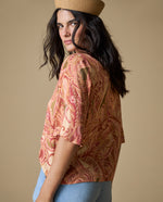 Camisa Manga Corta Estampada - Naranja