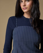 Camisa strapless diseño sencillo - Azul