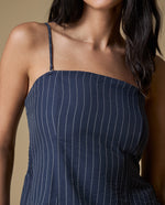 Camisa strapless diseño sencillo - Azul