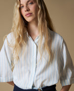 Camisa M/3/4 Rayas Algodón - Blanco