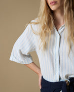 Camisa M/3/4 Rayas Algodón - Blanco