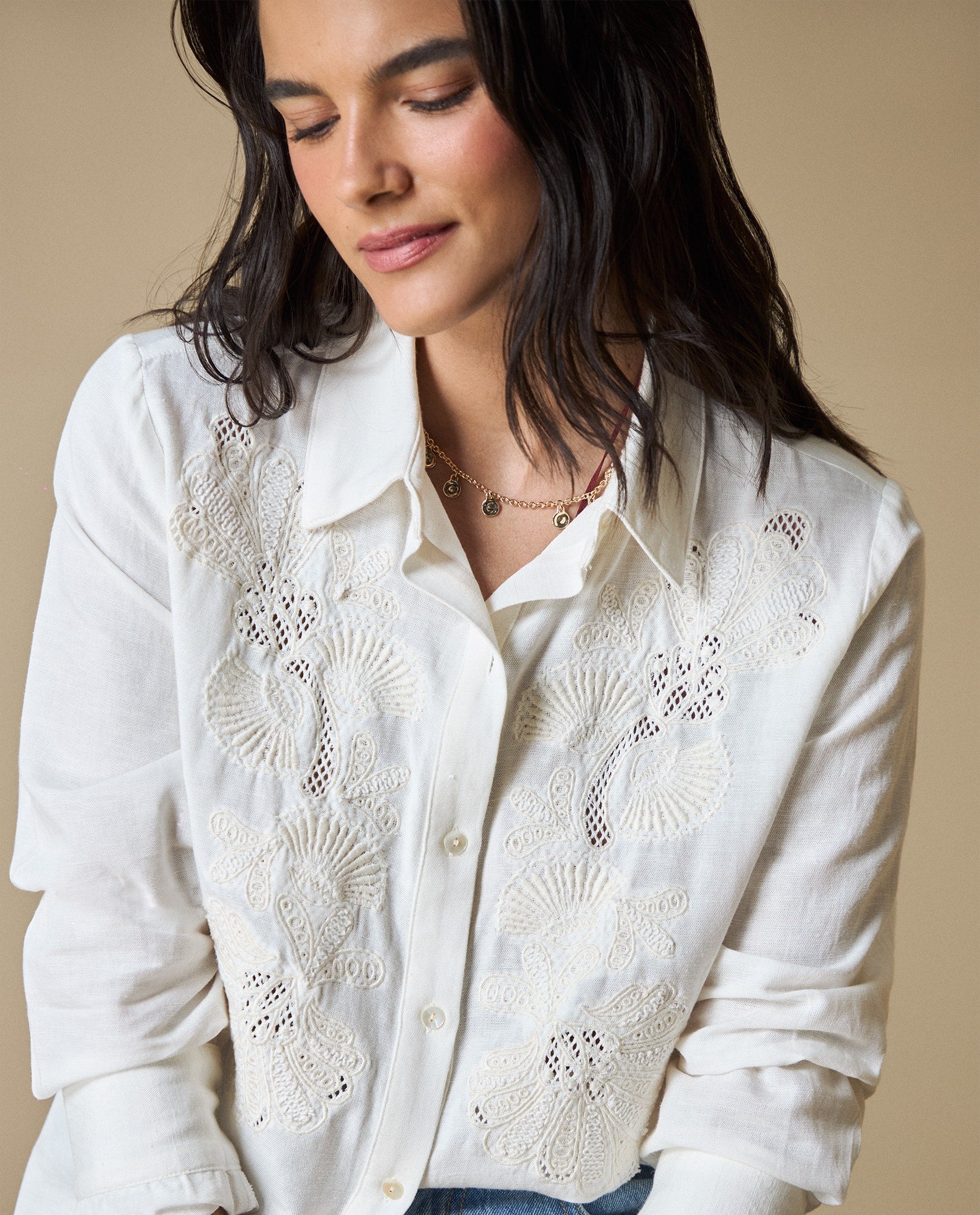 Camisa manga larga camisera - Crudo 34_613H203_CRU110110_0