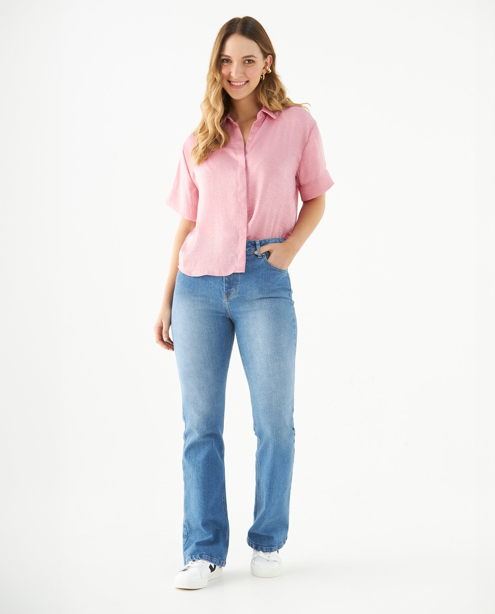 Camisa de manga corta para mujer - Rosa 34_615F002_ROS152210_0