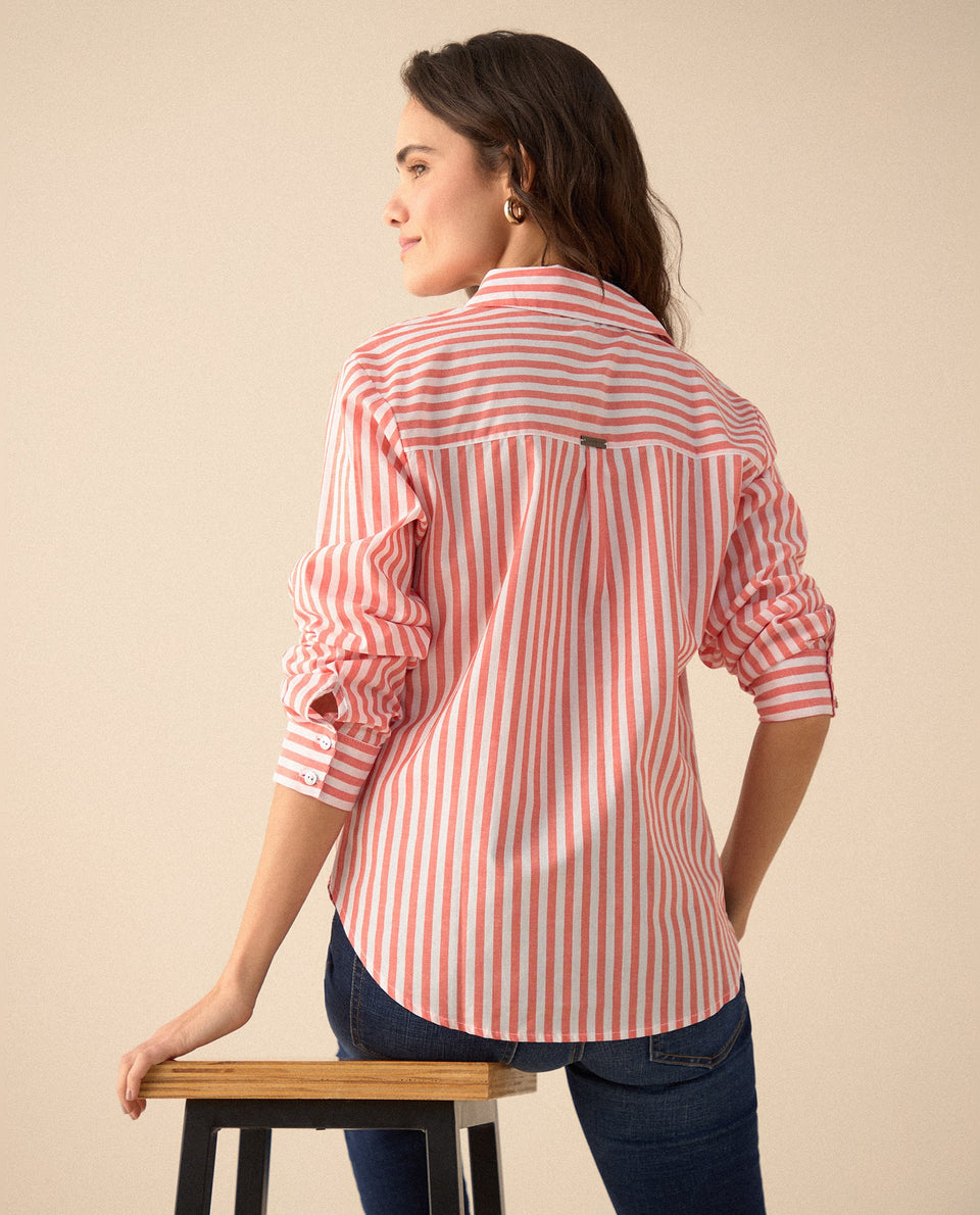 Camisa con diseño a rayas para mujer - Naranja 34_615F036_NAR171544_4