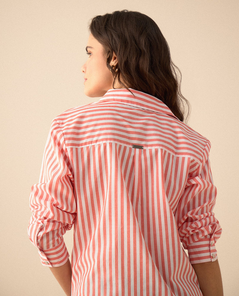 Camisa con diseño a rayas para mujer - Naranja 34_615F036_NAR171544_7