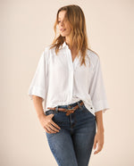 Camisa manga 3/4 para mujer - Blanco
